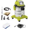 imageSun Joe Cordless Vacuum 24V Stainless Steel Wet or Dry Kit with Battery Charger Carpet Brush Nozzle ampamp Extension Tubes 53 Gallon 24VWDV6000