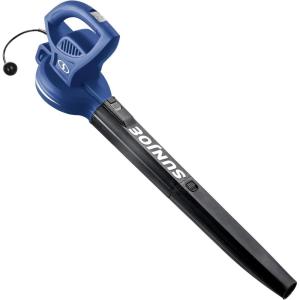 imageSun Joe AllPurpose Electric Leaf Blower 6Amp Motor 155 MPH 260 CFM Black  Lightweight ampamp Compact OneHand Operation for Yards Porches Patios Walkways Decks Garage ampamp Light Snow SBJ597EBlue