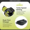 imageSun Joe Cordless Brushless Turbine Jet Blower Kit with 2 Batteries and Charger for NoFade Power and 50 Minutes of Rechargeable Runtime 24VX2JB500Kit w 20Ah Batteries and Charger