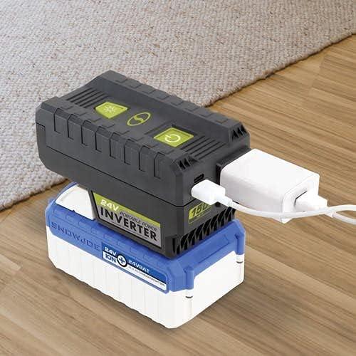 imageSun Joe 24V150WICT 24Volt IONMAX Cordless Portable Powered Inverter wUSB Type AC AC Outlet ampamp LED Light 150Watt Tool Only