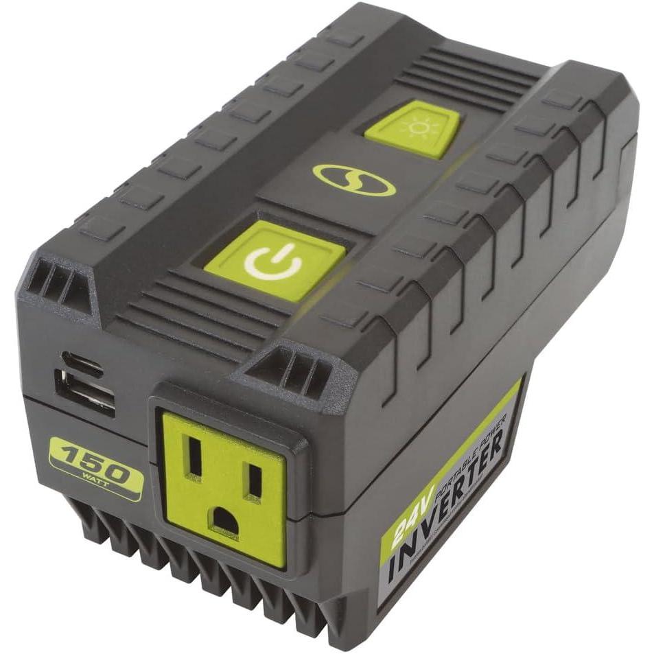 imageSun Joe 24V150WICT 24Volt IONMAX Cordless Portable Powered Inverter wUSB Type AC AC Outlet ampamp LED Light 150Watt Tool Only