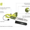 imageSun Joe SWJ599E 14inch 9Amp Tree Limb Master Electric Handheld Chainsaw with LowKickbackGreen