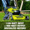 imageSun Joe 24VX216LM 48Volt IONMAX Cordless Brushless Lawn Mower Kit W 40Ah Battery  Dual Port Charger ampamp 12Gallon Collection Bag 16Inch Comfort Grip One Touch 6Position Height AdjustmentKit w 2x 40Ah Battery and Charger