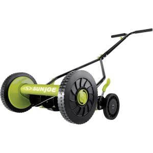 imageSun Joe Lawn Mower 16 Inch Manual Reel Push Behind Machine Outdoor Equipment with Removable Grass Catcher and Adjustable Cutting Height14 in