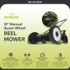 imageSun Joe MJ502M Reel Mower w 85Gallon 9Position Height Adjustment Foam Grip Compact Design Green 20Inch Manual wGrass Catcher18 in