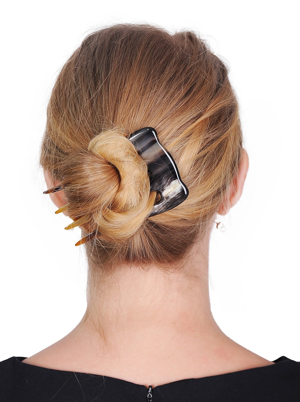 Marycrafts Buffalo Horn 4 Prongs Hair Fork Hair Pin Hair Accessories For WomenMultiColor