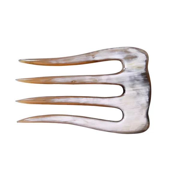 Marycrafts Buffalo Horn Hair Comb 4 Prongs Hair Fork Hair Pin Hair Accessories For WomenLight Color
