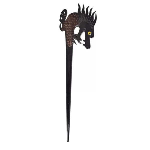 Marycrafts Horn Dragon Hair Stick for Women Long Hair Hair Sticks Hair Fork for BunsBlack