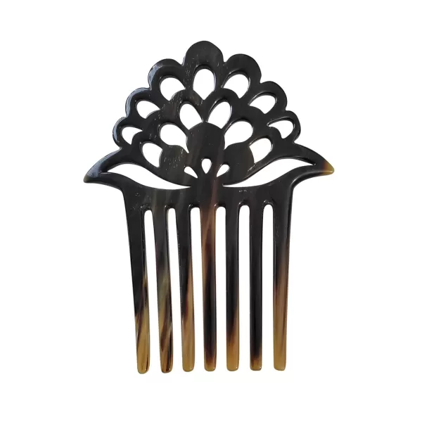 Marycrafts Lotus Flower Buffalo Horn 7 Prongs Hair Fork Hair Side Comb Hair Pin Hair AccessoryMultiColor