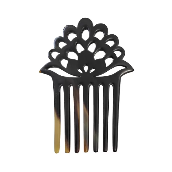 Marycrafts Lotus Flower Buffalo Horn 7 Prongs Hair Fork Hair Side Comb Hair Pin Hair AccessoryMultiColor