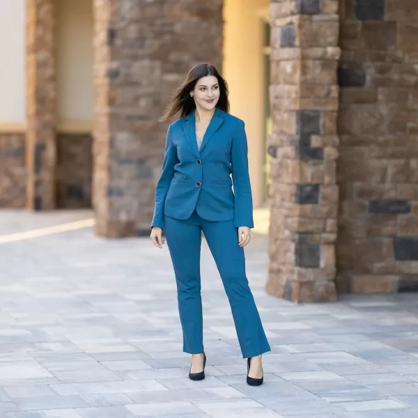 Marycrafts Womens 2 Buttons Business Blazer Pant Suit Set for WorkMoroccan Blue