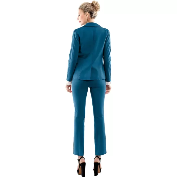 Marycrafts Womens 2 Buttons Business Blazer Pant Suit Set for WorkMoroccan Blue