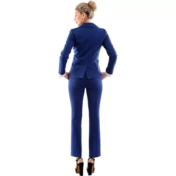 Marycrafts Womens 2 Buttons Business Blazer Pant Suit Set for WorkNavy