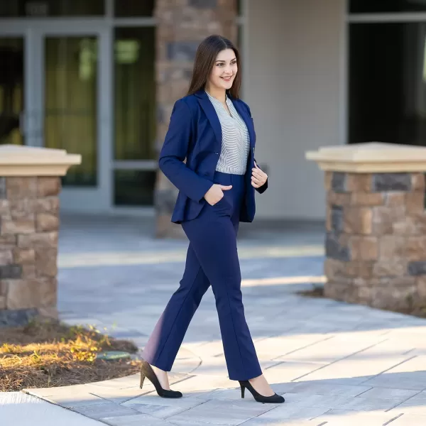 Marycrafts Womens 2 Buttons Business Blazer Pant Suit Set for WorkNavy