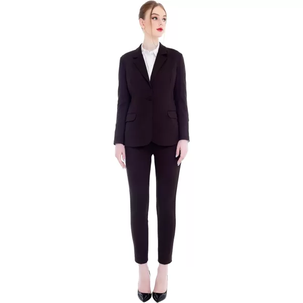 Marycrafts Womens Business Blazer Pant Suit Set for WorkBlack Brown