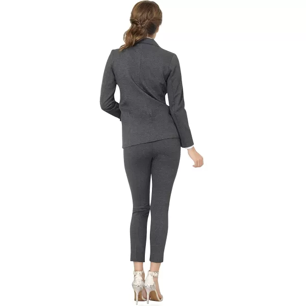 Marycrafts Womens Business Blazer Pant Suit Set for WorkCharcoal