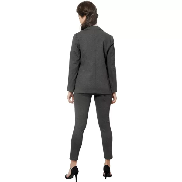 Marycrafts Womens Business Blazer Pant Suit Set for WorkCharcoal