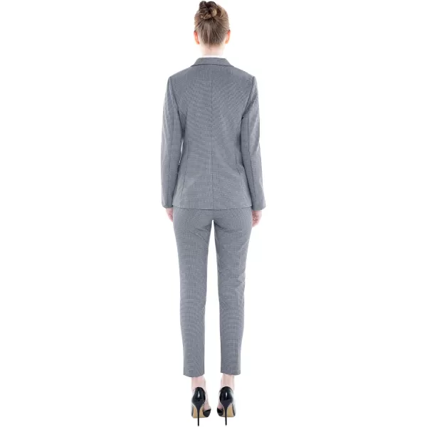 Marycrafts Womens Business Blazer Pant Suit Set for WorkHoundstooth