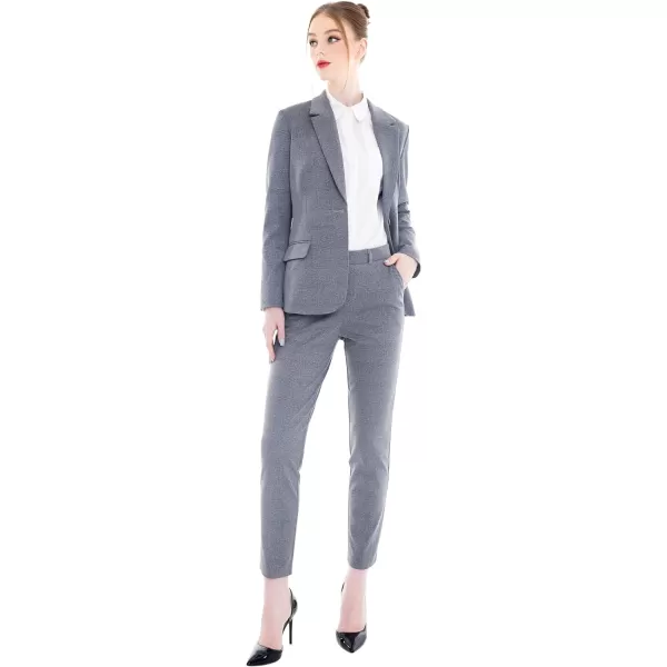 Marycrafts Womens Business Blazer Pant Suit Set for WorkPlaid Houndstooth