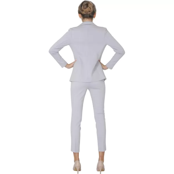 Marycrafts Womens Business Blazer Pant Suit Set for WorkSilver