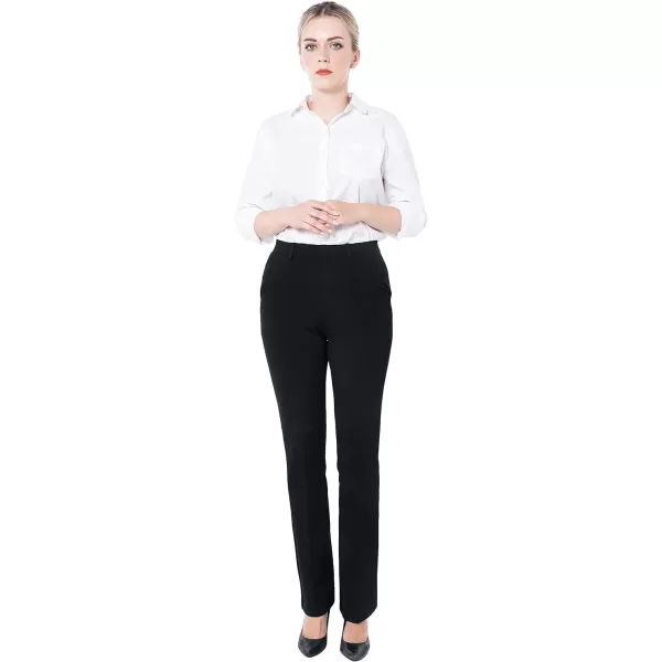 Marycrafts Womens Pull On Stretch Yoga Straight Dress Work Pants 29 3133Black  Inseam 31