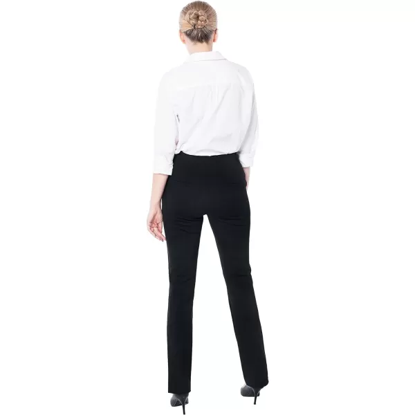 Marycrafts Womens Pull On Stretch Yoga Straight Dress Work Pants 29 3133Black  Inseam 31