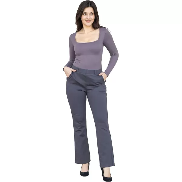 Marycrafts Womens Pull On Stretch Yoga Straight Dress Work Pants 29 3133Gray  Inseam 29