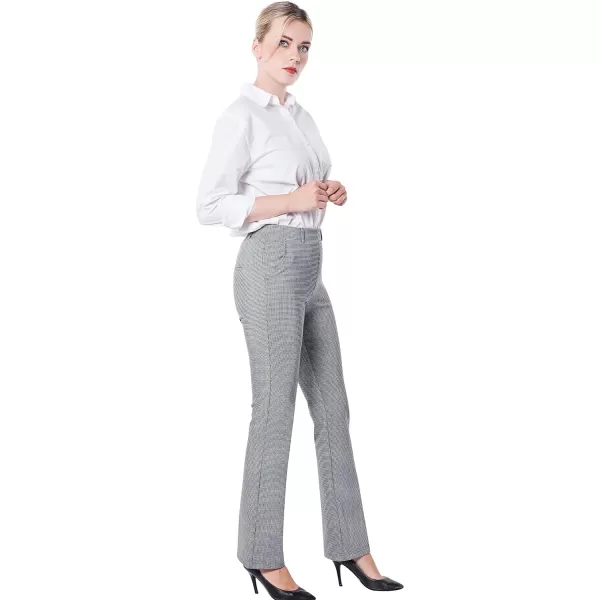 Marycrafts Womens Pull On Stretch Yoga Straight Dress Work Pants 29 3133Houndstooth  Inseam 31