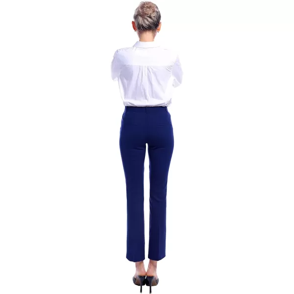 Marycrafts Womens Pull On Stretch Yoga Straight Dress Work Pants 29 3133Navy  Inseam 29