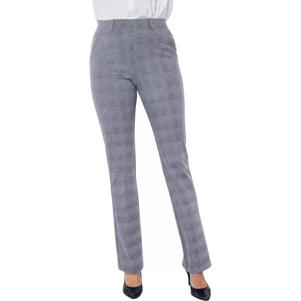 Marycrafts Womens Pull On Stretch Yoga Straight Dress Work Pants 29 3133Plaid Houndstooth  Inseam 31