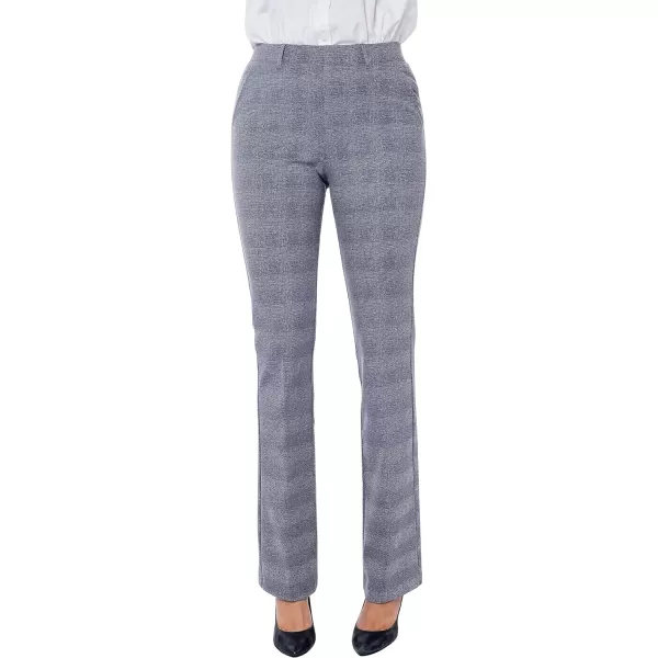 Marycrafts Womens Pull On Stretch Yoga Straight Dress Work Pants 29 3133Plaid Houndstooth  Inseam 31