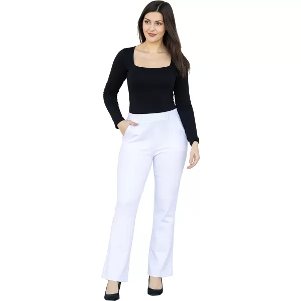 Marycrafts Womens Pull On Stretch Yoga Straight Dress Work Pants 29 3133White  Inseam 29