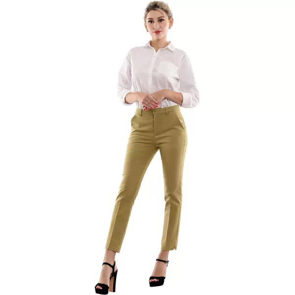 Marycrafts Womens Work Ankle Dress Pants Trousers SlacksBritish Khaki