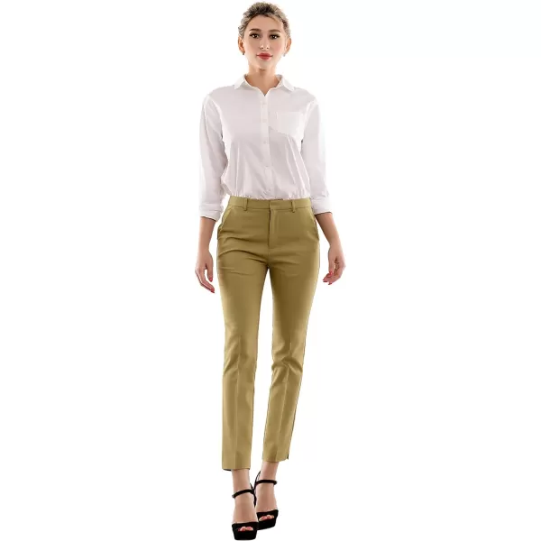 Marycrafts Womens Work Ankle Dress Pants Trousers SlacksBritish Khaki