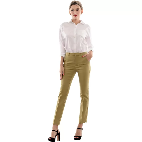 Marycrafts Womens Work Ankle Dress Pants Trousers SlacksBritish Khaki