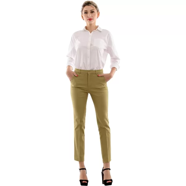 Marycrafts Womens Work Ankle Dress Pants Trousers SlacksBritish Khaki