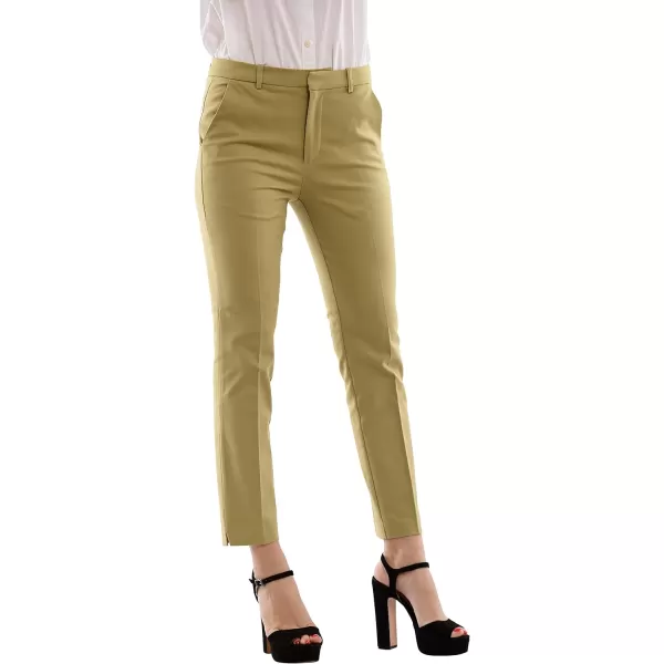 Marycrafts Womens Work Ankle Dress Pants Trousers SlacksBritish Khaki