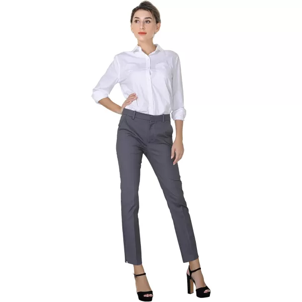 Marycrafts Womens Work Ankle Dress Pants Trousers SlacksCharcoal