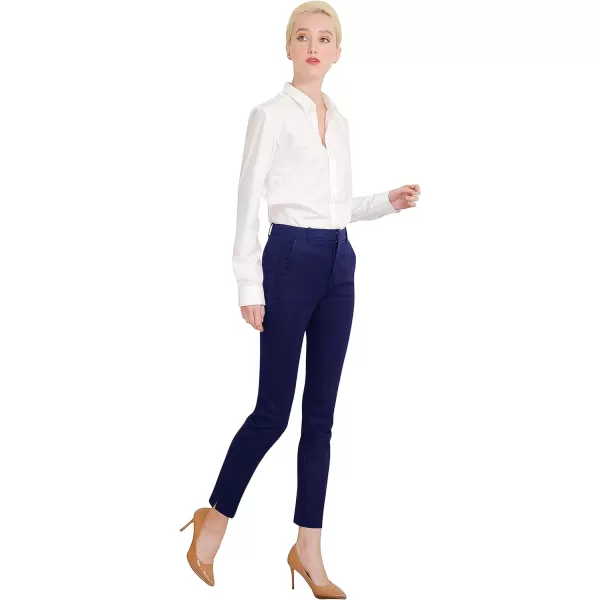 Marycrafts Womens Work Ankle Dress Pants Trousers SlacksNavy Blue