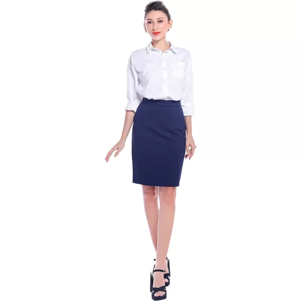 Marycrafts Womens Work Office Business Pencil SkirtNavy