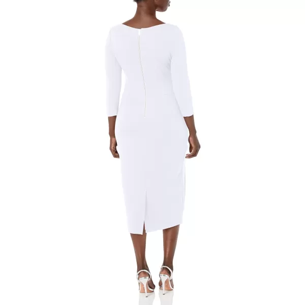 Marycrafts Womens Work Office Business Square Neck Sheath Midi DressOffwhite