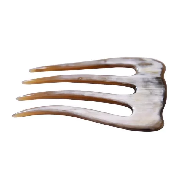 Marycrafts Buffalo Horn Hair Comb 4 Prongs Hair Fork Hair Pin Hair Accessories For WomenLight Color