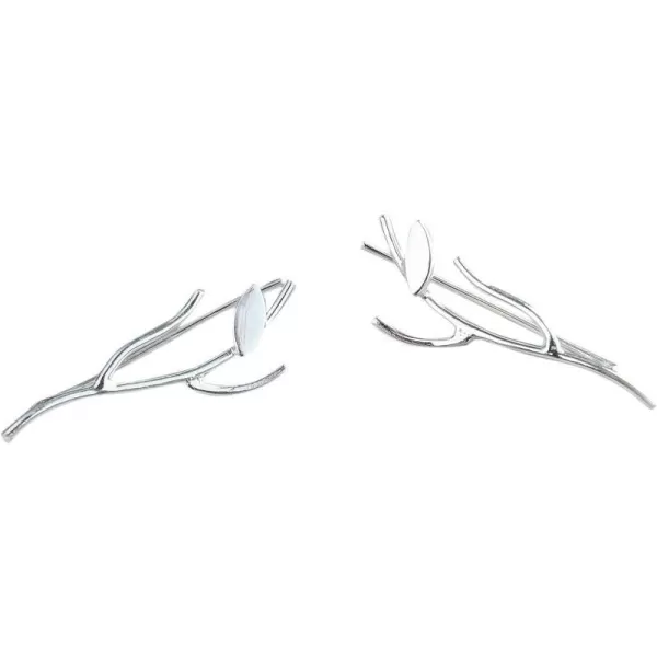 Marycrafts Sterling Silver Leaf Branch Ear Climber Ear Crawler EarringsMarycrafts Sterling Silver Leaf Branch Ear Climber Ear Crawler Earrings