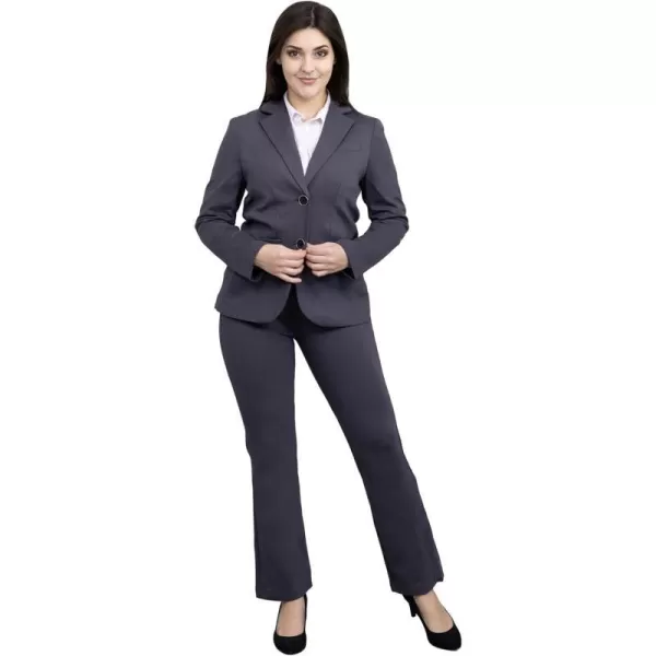 Marycrafts Womens 2 Buttons Business Blazer Pant Suit Set for WorkGray