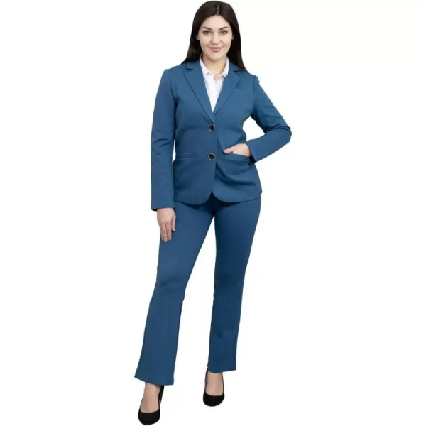 Marycrafts Womens 2 Buttons Business Blazer Pant Suit Set for WorkMoroccan Blue