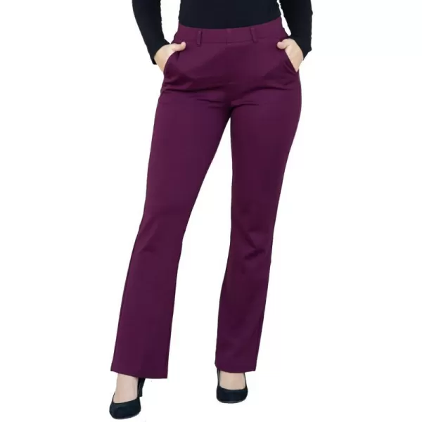 Marycrafts Womens Pull On Stretch Yoga Straight Dress Work Pants 29 3133Burgundy  Inseam 29