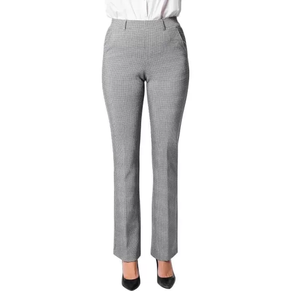 Marycrafts Womens Pull On Stretch Yoga Straight Dress Work Pants 29 3133Houndstooth  Inseam 31