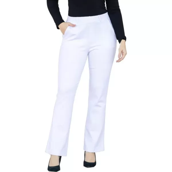 Marycrafts Womens Pull On Stretch Yoga Straight Dress Work Pants 29 3133White  Inseam 29