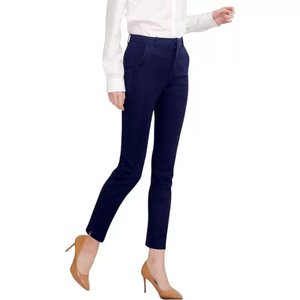 Marycrafts Womens Work Ankle Dress Pants Trousers SlacksNavy Blue