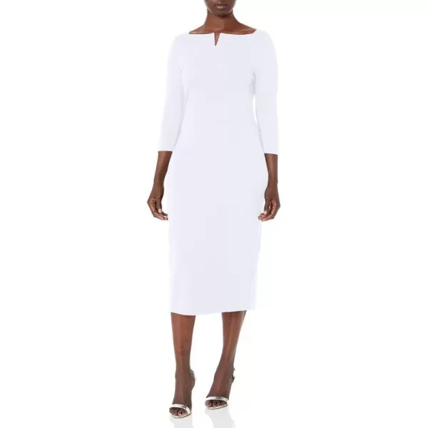 Marycrafts Womens Work Office Business Square Neck Sheath Midi DressOffwhite